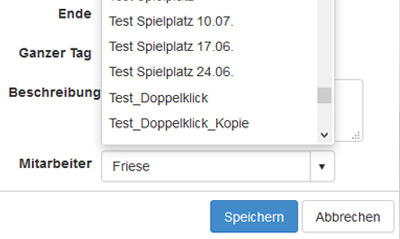Anlegen eines neuen Termins